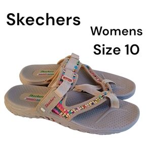 Skechers Reggae Mad Swag women's summer beach sandals size 10